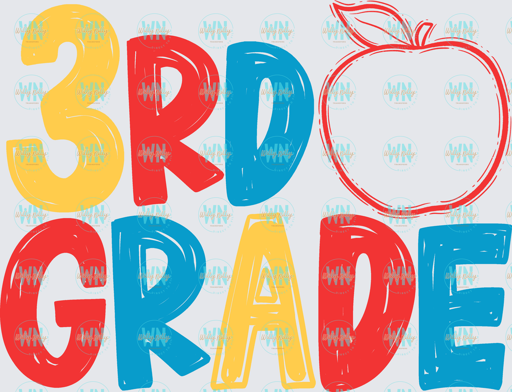 3rd Grade (apple)-Ready to Press DTF Transfer