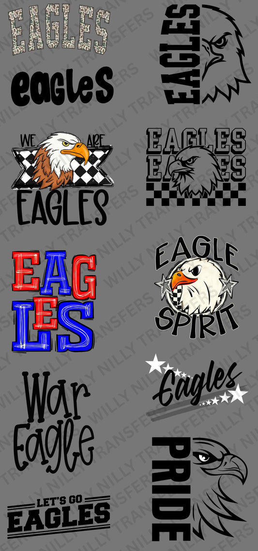 Premade DTF Gang Sheet-Let's Go EAGLES (youth)